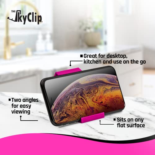 SkyClip Airplane Phone Tray Table Stand - Pink 2 Pack