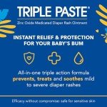 Triple Paste Diaper Rash Cream for Baby - 3 oz Tube - Zinc Oxide Ointment Treats, Soothes and Prevents Diaper Rash - Pediatrician-Recommended Hypoallergenic Formula with Soothing Botanicals