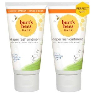 Burt's Bees Baby Diaper Rash Ointment, Maximum Strength, 40% Zinc Oxide, 100% Natural Origin, Pediatrician Tested, Net Weight 3 Ounces , Pack of 2