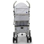 babyGap Classic Stroller - Lightweight Stroller with Recline, Compact Fold & Removable Parent Organizer - Made with Sustainable Materials, Grey Stripes