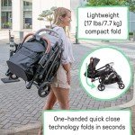 Ingenuity 3Dquickclose CS+ Compact Fold Stroller – Lightweight Stroller with Oversized Canopy, Extra-Large Storage and Compact Fold