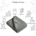 Little Dedi 100% Organic Cotton Baby Knitted Blanket with Gift Box - Soft Toddler, Crib, Stroller Blanket - Neutral Swaddle and Receiving Blanket for Newborns, 30"x40", Green