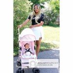 babyGap Classic Stroller - Lightweight Stroller with Recline, Compact Fold & Removable Parent Organizer - Made with Sustainable Materials, Grey Stripes