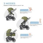 newyoo Baby Stroller with Newborn Bassinet, Baby/Infant Strollers w Convertible/Reversible Seat & Cup Holder, Coches para Bebes, 2-in-1 Rear-Facing Pram, One-Hand Quick Fold, 516M, Green