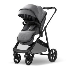 Mompush Wiz 2-in-1 Convertible Baby Stroller with Bassinet Mode, Foldable Infant Stroller with Reversible Seat and Large UPF 50+ Canopy
