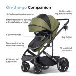 newyoo Baby Stroller with Newborn Bassinet, Baby/Infant Strollers w Convertible/Reversible Seat & Cup Holder, Coches para Bebes, 2-in-1 Rear-Facing Pram, One-Hand Quick Fold, 516M, Green
