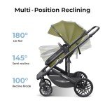 newyoo Baby Stroller with Newborn Bassinet, Baby/Infant Strollers w Convertible/Reversible Seat & Cup Holder, Coches para Bebes, 2-in-1 Rear-Facing Pram, One-Hand Quick Fold, 516M, Green