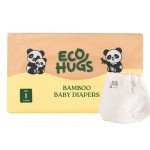 EcoHugs Organic Bamboo Diapers Size 1 | Ultra-Soft Disposable Baby Diapers | Hypoallergenic and Super Absorbent | Unscented and Totally Chlorine Free | Pack of 30