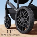 newyoo Baby Stroller with Newborn Bassinet, Baby/Infant Strollers w Convertible/Reversible Seat & Cup Holder, Coches para Bebes, 2-in-1 Rear-Facing Pram, One-Hand Quick Fold, 516M, Green