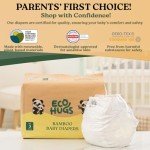EcoHugs Organic Bamboo Diapers Size 1 | Ultra-Soft Disposable Baby Diapers | Hypoallergenic and Super Absorbent | Unscented and Totally Chlorine Free | Pack of 30
