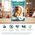 Naturally Nature Diaper Booster Pads Stop Nighttime Leaks, Adhesive Diaper Liners for Baby Overnight Diapers - Size N-3 Boys, 32-Pack - Disposable Diaper Pads for Heavy Wetters and Active Sleepers