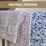 MOZAH Baby Car Seat Cover - Blue Leaves - 100% Organic Muslin - Soft, Breathable and Lightweight, Baby Infant Car Seat Essentials