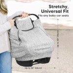 Car Seat Cover for Babies - Baby Car Seat Canopy for Spring, Autumn, Winter - Universal Stretch Fit Car Seat Cover for Babies,Boys,Girls -Breastfeeding Nursing Cover-Infant Carseat Cover (Herringbone)