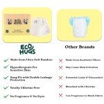 EcoHugs Organic Bamboo Diapers Size 1 | Ultra-Soft Disposable Baby Diapers | Hypoallergenic and Super Absorbent | Unscented and Totally Chlorine Free | Pack of 30