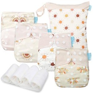 Eco-Friendly Baby Cloth Diapers - 4 Pack Set