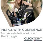 Britax Poplar S Convertible Car Seat, 2-in-1 Car Seat with Slim 17-Inch Design, ClickTight Technology, Sand Onyx
