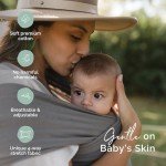 Boba Baby Wrap Carrier - Original Baby Carrier Wrap, Baby Sling for Newborns - Baby Wearing Essentials - Hands-Free Newborn Wrap Swaddle Holder, Newborn to Toddler Infant Baby Sling, 7-35 lbs (Grey)