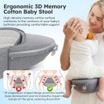 Bear Baby Carrier, 6-in-1 Baby Carrier Newborn to Toddler with Hip Seat (Ergonomic M Position) for 3-36 Month/ 7-44lbs Baby, Adjustable Size for Enhanced Lumbar Support, Perfect for On-The-go
