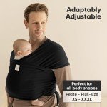 KeaBabies Baby Wraps Carrier - All in 1 Original Baby Sling Carrier, Easy to Wear, Hands Free Baby Carrier Newborn to Toddler, Breathable, Lightweight Infant Baby Carrier Wrap (Trendy Black)