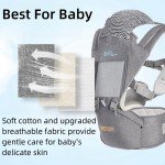 Bear Baby Carrier, 6-in-1 Baby Carrier Newborn to Toddler with Hip Seat (Ergonomic M Position) for 3-36 Month/ 7-44lbs Baby, Adjustable Size for Enhanced Lumbar Support, Perfect for On-The-go