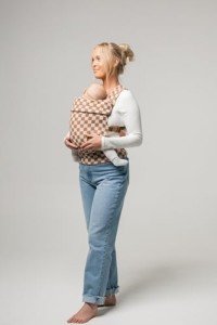 Mabē Monarch Ergonomic Baby Carrier - Premium Cotton Soft Structured Infant Carrier with Hip Healthy Design, 3 Carry Positions for Newborn to Toddler (7-35lbs), Lightweight & Breathable (Mocha Check)
