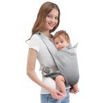 Baby Carrier Newborn to Toddler, Cozy Baby Wrap Carrier with Hook&Loop for Easily Adjustable,with Padded Straps, Lumbar Belt,Soft Fabric,Breathable(Black and White)