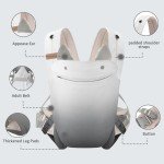 Baby Carrier Newborn to Toddler, Cozy Baby Wrap Carrier with Hook&Loop for Easily Adjustable,with Padded Straps, Lumbar Belt,Soft Fabric,Breathable(Black and White)