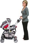 Baby Trend Snap N Go EX Polyester Lightweight Foldable Universal Single Infant Car Seat Carrier with 2 Cup Holder and Covered Compartment, Black