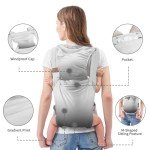 Baby Carrier Newborn to Toddler, Cozy Baby Wrap Carrier with Hook&Loop for Easily Adjustable,with Padded Straps, Lumbar Belt,Soft Fabric,Breathable(Black and White)