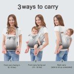 Baby Carrier Newborn to Toddler, Cozy Baby Wrap Carrier with Hook&Loop for Easily Adjustable,with Padded Straps, Lumbar Belt,Soft Fabric,Breathable(Black and White)
