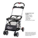 Baby Trend Snap N Go EX Polyester Lightweight Foldable Universal Single Infant Car Seat Carrier with 2 Cup Holder and Covered Compartment, Black