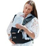 Baby Carrier, KIDIRA 6-in-1 Ergonomic Baby Carrier Newborn to Toddler for 7-50lbs, Front & Back Baby Carriers with Hip Seat for Dad Mom, Adjustable Mesh Infant Carrier with Hood All Season (Black)