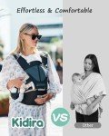 Baby Carrier, KIDIRA 6-in-1 Ergonomic Baby Carrier Newborn to Toddler for 7-50lbs, Front & Back Baby Carriers with Hip Seat for Dad Mom, Adjustable Mesh Infant Carrier with Hood All Season (Black)