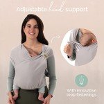 Boba Bliss Hybrid Baby Carrier Newborn to Toddler - 2-in-1 Baby Wrap & Baby Carrier - Pre-Wrapped Baby Sling Wrap Newborn - Certified Hip-Healthy - Soft & Stretchy Baby Sling Carrier- 7-35 lbs (Grey)