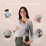 Boba Bliss Hybrid Baby Carrier Newborn to Toddler - 2-in-1 Baby Wrap & Baby Carrier - Pre-Wrapped Baby Sling Wrap Newborn - Certified Hip-Healthy - Soft & Stretchy Baby Sling Carrier- 7-35 lbs (Grey)
