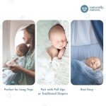 Naturally Nature Diaper Booster Pads Stop Nighttime Leaks, Adhesive Diaper Liners for Baby Overnight Diapers - Size N-3 Boys, 32-Pack - Disposable Diaper Pads for Heavy Wetters and Active Sleepers