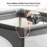 COMOMY Playpens for Babies and Toddlers, Small Baby Play Pens, Activity Center for Baby Safe and Non-Slip Baby Fence, Full Mesh Design, Indoor & Outdoor Kids Activity Center (Dark Grey, 36"x36")
