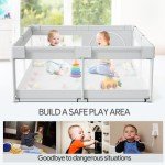 Fodoss Baby Playpen, Playpen for Babies & Toddlers, 47x47 Small Baby Play Pen,Toddler Playpen for Apartment,Play Yard for Baby,Baby Activity Play Fence, Extra Large Baby Playard
