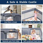 Baby Playpen with Mat, 50x50 Inch Playpen with Mat Waterproof for Babies and Toddlers Play Pen Playards Safety Gate Fence Active Center Indoor