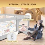 Baby Playpen with Mat 50x50 Inch, Playpen for Babies and Toddlers with Gate, Baby Fence Sturdy Safety Playpen, Indoor & Outdoor Kids Activity Center