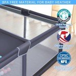 XVISHX Baby Playpen, 50 x 50 inch Baby Playard, Playpen for Babies and Toddlers, Baby Fence Play Pen for Indoor & Outdoor, with Soft Breathable Mesh,No Gaps Playpen for Babies, Grey