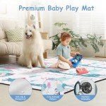 JINXIA Baby Playpen with Mat 75"*59", Large Playpen for Babies and Toddlers with Soft Breathable Mesh, Fodable Climb-Proof Anti-Fall Baby Playpen, Sturdy Safety Play Yard for Indoor Outdoor Fun, Grey