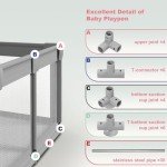 Large Baby Playpen for Toddlers, Playpen 74×50, Large Baby Play Yards Indoor & Outdoor, Sturdy Safety Baby Play Pen with Soft Breathable Mesh, Toddlers Activity Center with Anti-Slip Base