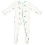 Turtle Footie for Baby - 95% Viscose from Bamboo, 5% Spandex - Soft Newborn Sleepwear, Baby Pajamas, Unisex Baby Clothes, Zipper Romper, Long Sleeve Footed Onesie - Turtle - Imported