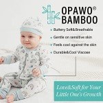OPAWO Viscose from Bamboo Onsies for Baby Girls' One-Piece Rompers with 2 Way Zipper Mittens Cuff Infant Footless Sleep 'N Play6-12 Month