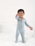 RRP Unisex Baby Footies Pajamas,Rayon Derived From Bamboo,Buttery Soft Sleep 'N Play PJs,2-Way Zipper Closure,0-18 Months(Grey/BlueGrey/Sage, 3-6 Months)