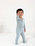 RRP Unisex Baby Footies Pajamas,Rayon Derived From Bamboo,Buttery Soft Sleep 'N Play PJs,2-Way Zipper Closure,0-18 Months(Grey/BlueGrey/Sage, 3-6 Months)