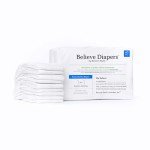 Believe Diapers Viscose Bamboo Diapers Size 1 8-14 Lbs 60 Count – Natural Baby Diapers, Chemical Free Natural Diapers for Sensitive Skin, Super Absorbent Clean Diapers, Unscented Plain White Diapers