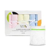 Jumpy Moo's Baby Washcloths - 100% Rayon from Bamboo, Ultra Thick 10x10 inches, Gentle on Delicate Skin, Perfect for Girls and Boys, Includes Giftbox & Laundry Bag