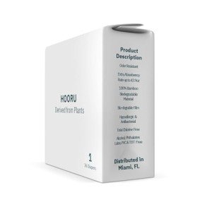HOORU Super-Absorbent Baby Diaper Pack - Hypoallergenic, Total Chlorine Free Non-Toxic Diapers - High Absorption 44 oz, Plant-Based Biodegradable Disposable Diapers (Size 3-36 Diapers)